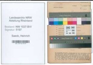 Entnazifizierung Heinrich Saeck , geb. 08.01.1905 (Bauunternehmer)