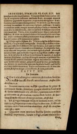 Caput XIV. De Somniis.