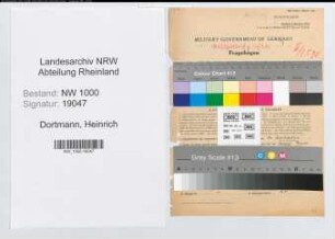 Entnazifizierung Heinrich Dortmann, geb. 14.02.1908 (Arzt)