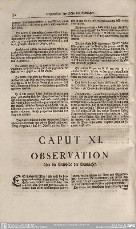 Caput XI. Observation über die Gewölbe der Gemächer.