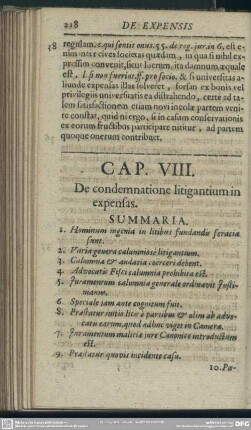 Cap. VIII. De condemnatione litigantium in expensas