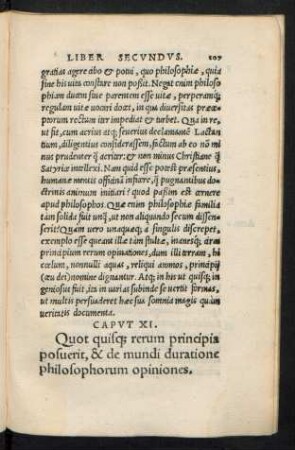 Caput XI. Quot quisque rerum principia posuerit ...