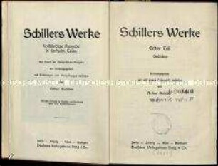 Schillers Werke, Teile 1-2