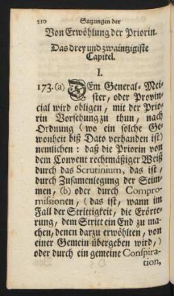 Von Erwöhlung der Priorin. Das drey und zwaintzigiste Capitel.