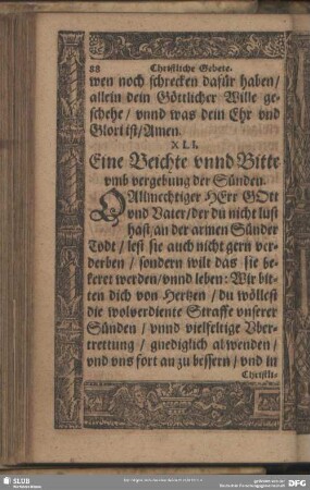 XLI. Eine Beichte unnd Bitte umb vergebung der Sünden