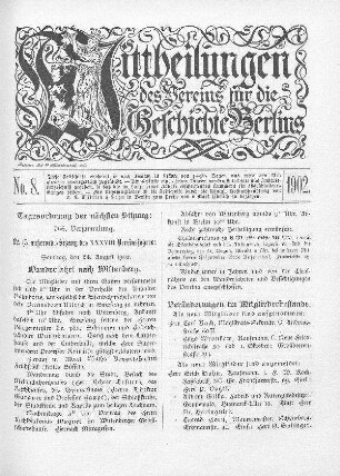Veränderungen im Mitgliederbestande