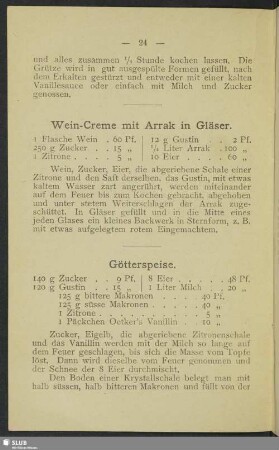 Wein-Creme mit Arrak in Gläser