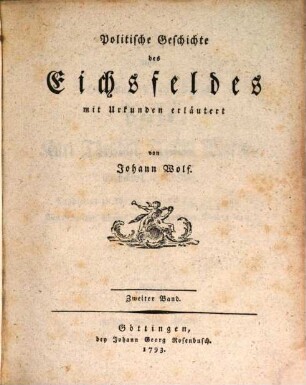 Politische Geschichte des Eichsfeldes : mit Urkunden erläutert, 2