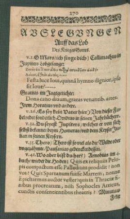 Auslegungen Auff das Lob Des Krieges Gottes.