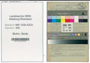 Entnazifizierung Gerda Bluhm , geb. 21.11.1908 (Kaufmaennische Angestellte)