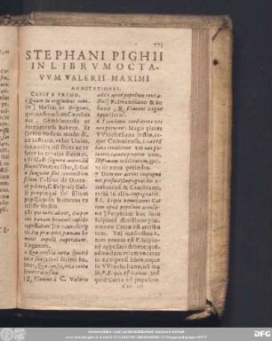 Stephani Pighii In Librum Octavum Valerii Maximi Annotationes.