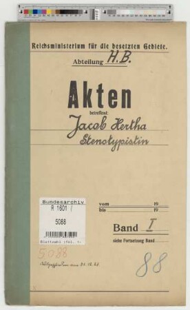 Jacob, Hertha, geb. 2.9.1894, Stenotypistin