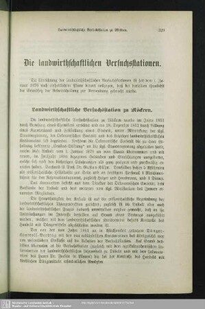 Die landwirthschaftlichen Versuchsstationen