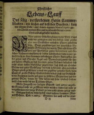 Christlicher Lebens-Lauff [...]