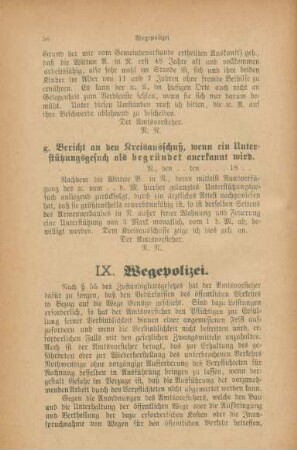 IX. Wegepolizei