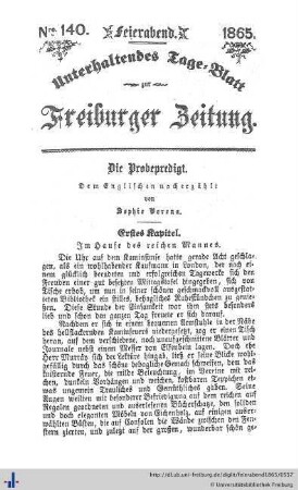 (Nr. 140 - 153) Die Probepredigt