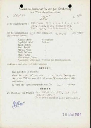 Kleindienst, Nikolaus