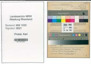 Entnazifizierung Karl Probst , geb. 05.06.1915 (Maschinist)