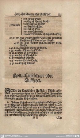 Holtz-Einschläger oder Auffsetzer.