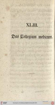 XLIII. Das Collegium medicum