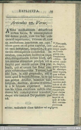 Articulus 22. verus [& falsus]