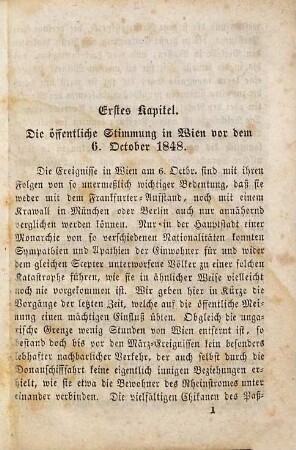 Die Ereignisse in Wien vom 6. Oktober bis 9. November 1848 : mit einem Bildniß von Robert Blum und einer Karte der Umgebung Wiens