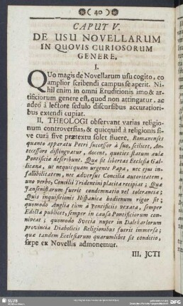 Caput V. De Usu Novellarum In Quovis Curiosorum Genere