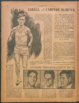 Zabala, el campeón olímpico, no volvera a correr en nuestras pistas : Una nota de Agustín Selza Lozano