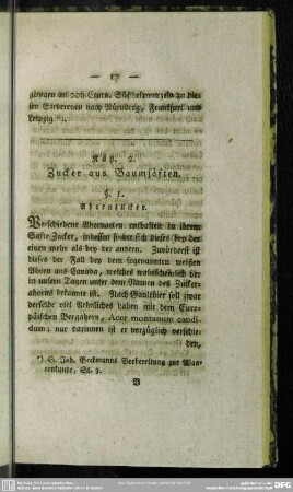 Kap. 2. Zucker aus Baumsäften
