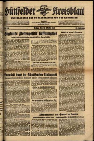 Ausgabe vom Freitag, den 16. Oktober 1942.