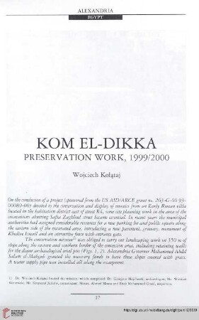 12: Kom el-Dikka : preservation work, 1999/2000