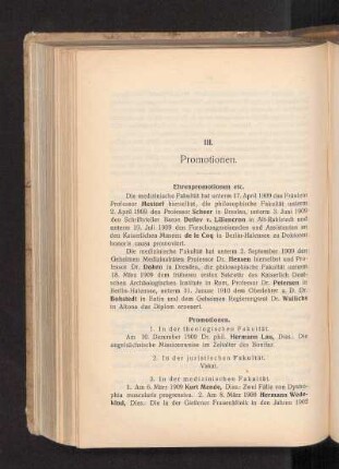 III. Promotionen.