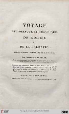 Voyage pittoresque et historique de l'Istrie et de la Dalmatie