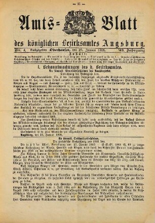 Amtsblatt des Bezirksamtes Augsburg. 1895