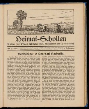 Heimat-Schollen 5. Jahrgang, Nr. 6, 1925