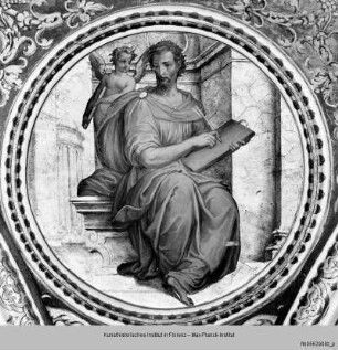 Freskendekoration mit Engelreigen, Evangelisten und Szenen der Genesis : Pendentifs mit Evangelisten