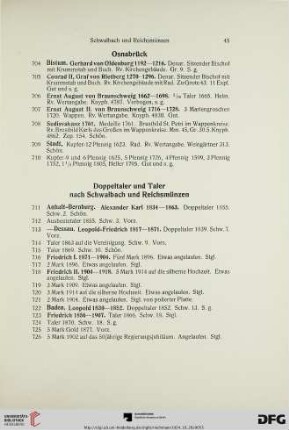 Doppeltaler und Taler nach Schwalbach und Reichsmünzen (Nr. 711-942)