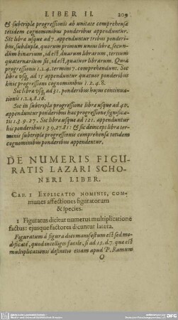 DE NUMERIS FIGURATIS LAZARI SCHONERI LIBER.