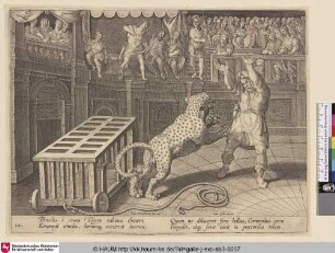[Kaiser Commodus tötet einen Leoparden; The emperor Commodus killing a leopard]