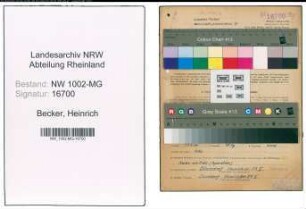 Entnazifizierung Heinrich Becker , geb. 21.06.1911 (Arbeiter)
