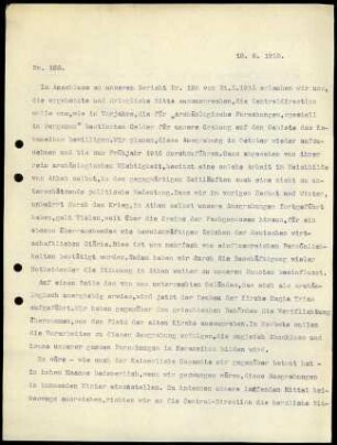 Bericht des ersten Sekretars an das General-Sekretariat