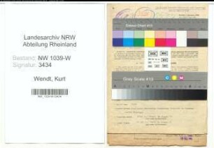 Entnazifizierung Kurt Wendt , geb. 08.03.1920 (Bahnpolizist)