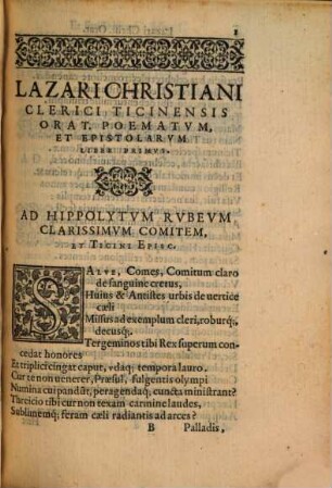 Orationes et Epistolae : Libri quinque