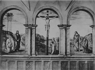 Christus am Kreuz und Heilige