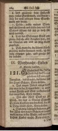 IX. Weyhnacht-Lieder.