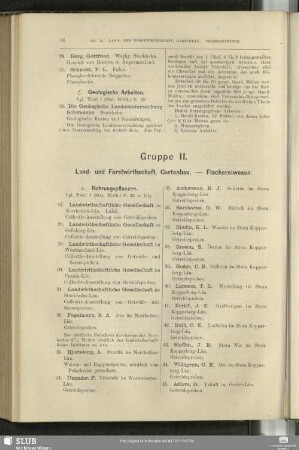Gruppe II. Land- und Forstwirthschaft, Gartenbau. – Fischereiwesen
