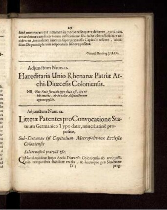 Adjunctum Num. 12.