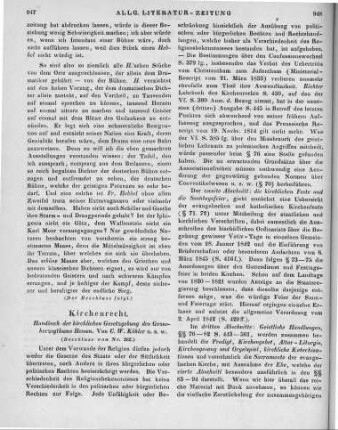 Köhler, K. W.: Handbuch der kirchlichen Gesetzgebung des Großherzogthums Hessen. Bd. 2. Darmstadt: Diehl 1848 (Beschluss von Nr. 262)