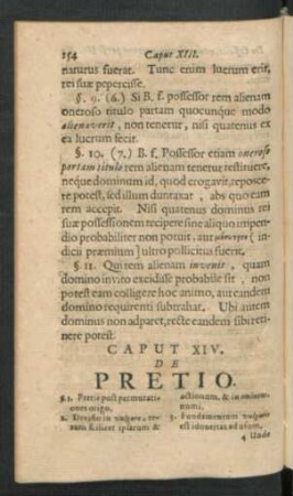 Caput XIV. De Pretio