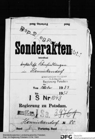 Kleinsiedlungen in Hennickendorf, Kr. Niederbarnim